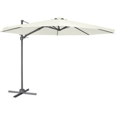 Loops Premium 3M Banana Parasol Cream Easy Tilt & Swivel Garden Dining Patio Umbrella - image 1