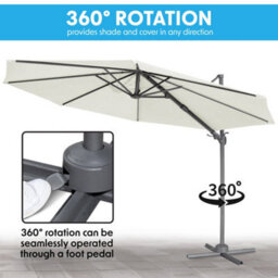 Loops Premium 3M Banana Parasol Cream Easy Tilt & Swivel Garden Dining Patio Umbrella - thumbnail 4