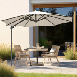 Loops Premium 3M Banana Parasol Cream Easy Tilt & Swivel Garden Dining Patio Umbrella - thumbnail 9