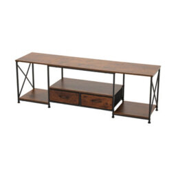 Living And Home Retro Tv Stand With Fabric Drawers - thumbnail 2