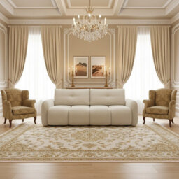 Sandy 3 Seater Convertible Sofa With Storage Comfortable Fabric Couch For Living Room White - thumbnail 1