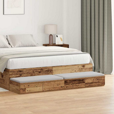 Berkfield Grey Sonoma Bed Drawers 140X36.5X16.5 Cm Made From Engineered Wood - image 1