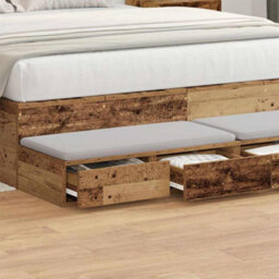 Berkfield Grey Sonoma Bed Drawers 140X36.5X16.5 Cm Made From Engineered Wood - thumbnail 4