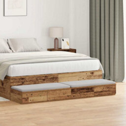 Berkfield Grey Sonoma Bed Drawers 140X36.5X16.5 Cm Made From Engineered Wood - thumbnail 1
