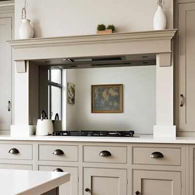 DIY Splashbacks Silver Mirror Splashback 90Cm X 70Cm (Toughened Glass) - image 1