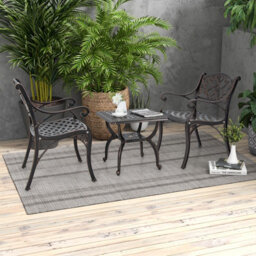 Costway 53 Cm Cast Aluminum Outdoor Side Table Patio Square Coffee Table - thumbnail 4