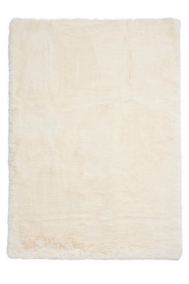Ivory Shaggy Rug, Anti-Shed Plain Rug With 80mm Thickness, Modern Luxurious Rug For Bedroom, & Livingroom-150Cm X 230Cm - image 1