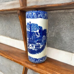 Minster Reepham Round Umbrella Stand - Vase - L20 X W20 X H46 Cm - Blue/white - thumbnail 4