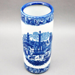 Minster Reepham Round Umbrella Stand - Vase - L20 X W20 X H46 Cm - Blue/white - thumbnail 2
