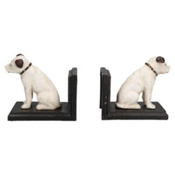 AB Tools Hmv Nipper Dog Bookends Ornament Figurine Cast Iron Book Ends Stand Holder
