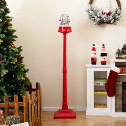 5Ft Musical Christmas Street Lamp Snow Globe Lantern On Stand - thumbnail 3