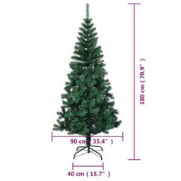Berkfield Artificial Christmas Tree With Iridescent Tips Green 180 Cm Pvc - thumbnail 7