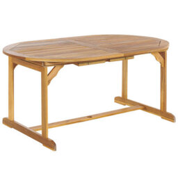 Beliani Maui Ii 6 Seater Garden Dining Set Light Brown Acacia Wood - thumbnail 7