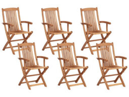 Beliani Maui Ii 6 Seater Garden Dining Set Light Brown Acacia Wood - thumbnail 4