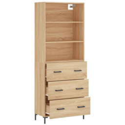 Berkfield Highboard Sonoma Oak 69.5X34X180 Cm Engineered Wood - thumbnail 4