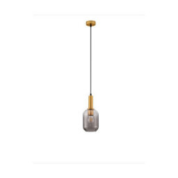 Luminosa Lighting Luminosa Maho Slim Pendant Ceiling Light Smokey, Brass Gold E27 1X12W - thumbnail 1