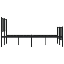 Berkfield Metal Bed Frame With Headboard And Footboard Black 150X200 Cm 5Ft King Size - thumbnail 7