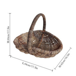 Dibor Traditional Natural Large Log Carrier With Handle H44 X L44 X W42Cm - thumbnail 2