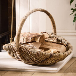 Dibor Traditional Natural Large Log Carrier With Handle H44 X L44 X W42Cm - thumbnail 1