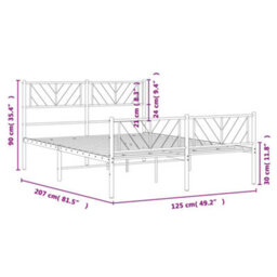 Berkfield Metal Bed Frame With Headboard And Footboard Black 120X200 Cm - thumbnail 9