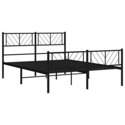 Berkfield Metal Bed Frame With Headboard And Footboard Black 120X200 Cm - thumbnail 4