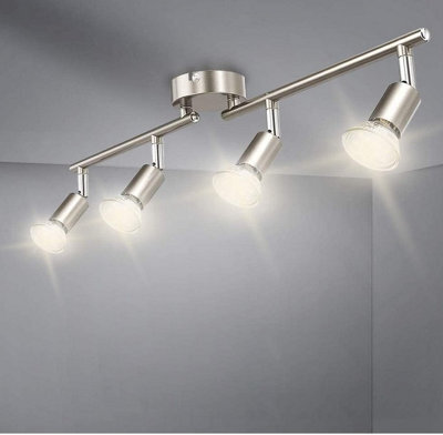 Ceiling Spot Lights Led 4 Light Track Lighting Kit Silver Flush Mount - image 1