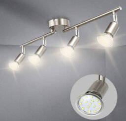 Ceiling Spot Lights  Led 4 Light Track Lighting Kit Silver Flush Mount - thumbnail 6