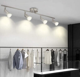 Ceiling Spot Lights  Led 4 Light Track Lighting Kit Silver Flush Mount - thumbnail 2