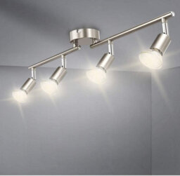 Ceiling Spot Lights  Led 4 Light Track Lighting Kit Silver Flush Mount