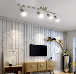 Ceiling Spot Lights  Led 4 Light Track Lighting Kit Silver Flush Mount - thumbnail 4
