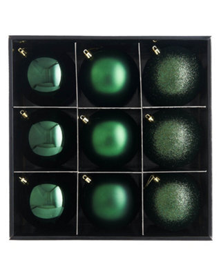 WeRChristmas Sage Green Shatterproof Christmas Baubles, 9 Pack, 10 Cm - image 1