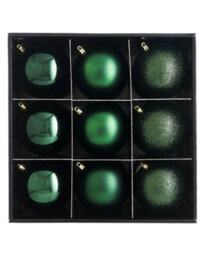 WeRChristmas Sage Green Shatterproof Christmas Baubles, 9 Pack, 10 Cm - thumbnail 1