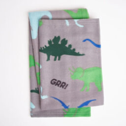 Ohs Dinosaur Fleece Blanket Kids Soft Warm Throw, 120 X 150Cm - Grey