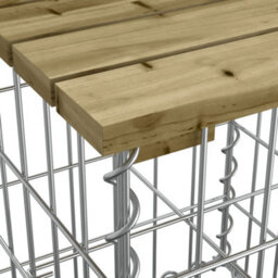 Walplus Garden Bench Gabion Design 183X41X60.5 Cm Impregnated Wood Pine - thumbnail 6