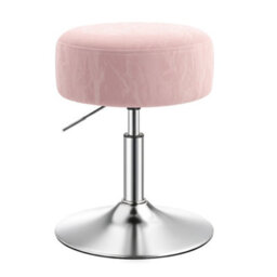 Ledrem Height Adjustable Vanity Stool, 360 Degree Swivel, Pu Upholstery, Modern, Pink - thumbnail 3