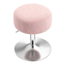 Ledrem Height Adjustable Vanity Stool, 360 Degree Swivel, Pu Upholstery, Modern, Pink - thumbnail 2
