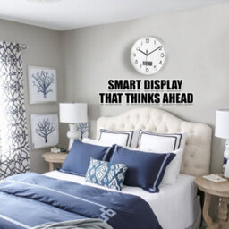 ATEK 12 Inch Silent Wall Clock With Date And Day Temperature Day Of Week Lcd Display For Living Room Lcd Digital Wall Clock - thumbnail 9