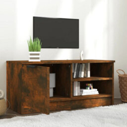 Berkfield Modern Tv Cabinet Smoked Oak 80X35X36.5 Cm Engineered Wood - thumbnail 3