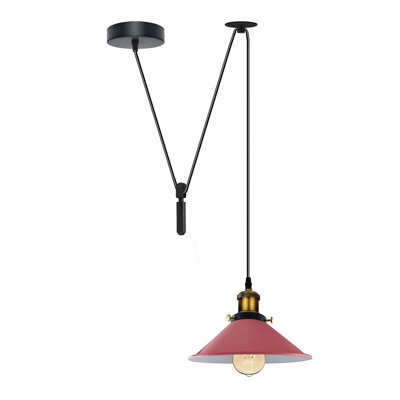 Pink Single Head Ceiling Pendant 60W Adjustable 195Cm Cord E27 Bulb Base Industrial Retro Lighting  110V-240V - image 1