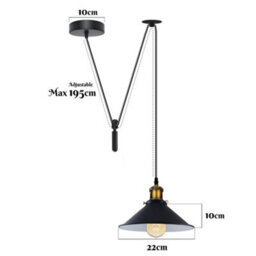 Pink Single Head Ceiling Pendant 60W Adjustable 195Cm Cord E27 Bulb Base Industrial Retro Lighting  110V-240V - thumbnail 5