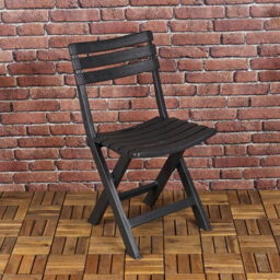 Urbn-Garden Urbngarden 5Pcs Plastic Outdoor Rectangle Anthracite Garden Dining Table & Foldable Chair Furniture Set - thumbnail 3