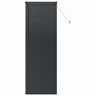 Berkfield Modern Window Blind With Curtains Manual Black Aluminium