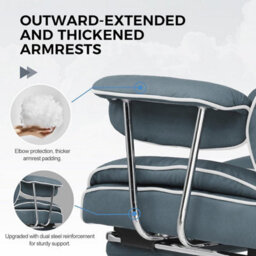 Comhoma Gaming Chair, Executive Office Desk Chair With Footrest Ergonomic Heavy Duty Lumbar Support Computer Chairs, Light Blue - thumbnail 6