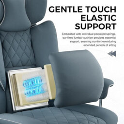 Comhoma Gaming Chair, Executive Office Desk Chair With Footrest Ergonomic Heavy Duty Lumbar Support Computer Chairs, Light Blue - thumbnail 4