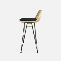 Sweeek - Pair Of Rattan Bar Stools 67Cm Cahya  Black 42X48X90 Cm - thumbnail 3