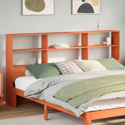 Berkfield Headboard With Storage Wax Brown 200 Cm Solid Wood Pine - image 1