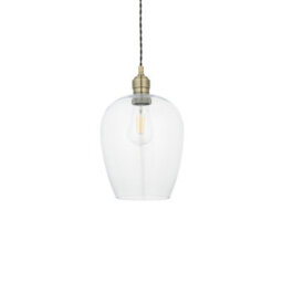 Luminosa Lighting Luminosa Livorno Single Pendant Ceiling Lamp, Antique Brass Plate, Glass - thumbnail 1