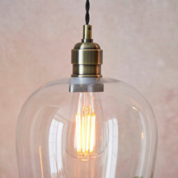 Luminosa Lighting Luminosa Livorno Single Pendant Ceiling Lamp, Antique Brass Plate, Glass - thumbnail 5