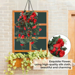 Neel Blue Red Artificial Rose Flower Hanging Vines Silk Garland, 18 Flowers, 110Cm(3.6Ft) - thumbnail 5