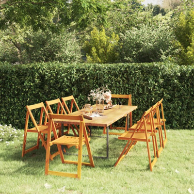 Berkfield Folding Garden Chairs 8 Pcs Solid Wood Acacia - image 1